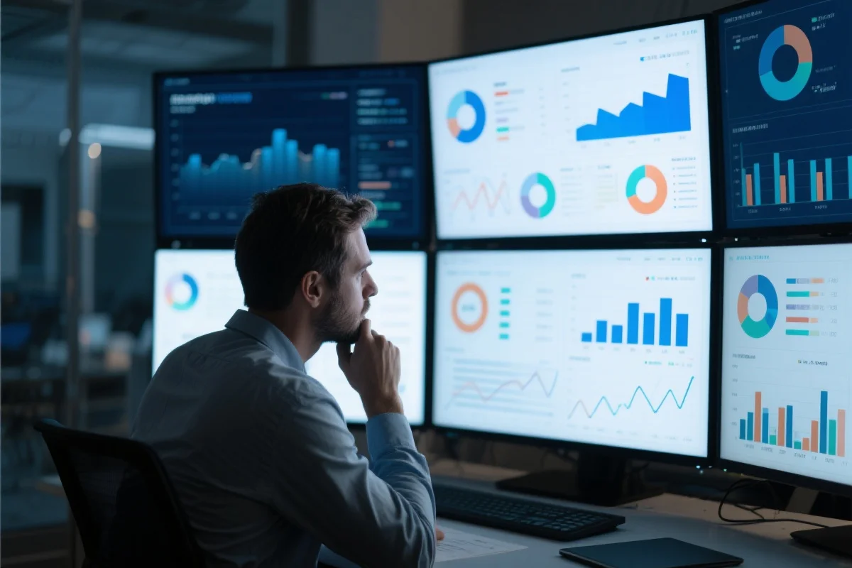 商业分析师进行深度数据分析